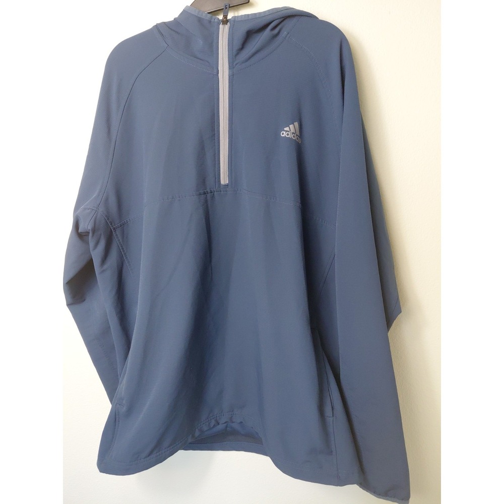 Adidas Men Essential‎ Blue 1/4 Zip Track Jacket Size XL Running Leisure NWOT
